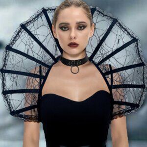 Elegant Black Lace Collar Accessory